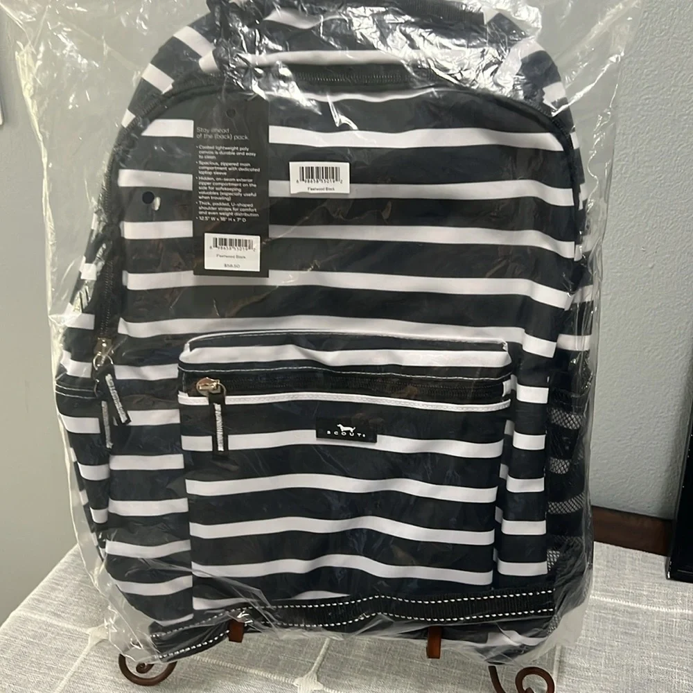 Scout Black and White Striped Backpack - Picture 8 of 8